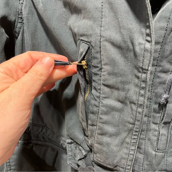 ANTHROPOLOGIE ~ Hei Hei Women’s Dark Green Utility Jacket with Waist Drawstring - Picture 5 of 11